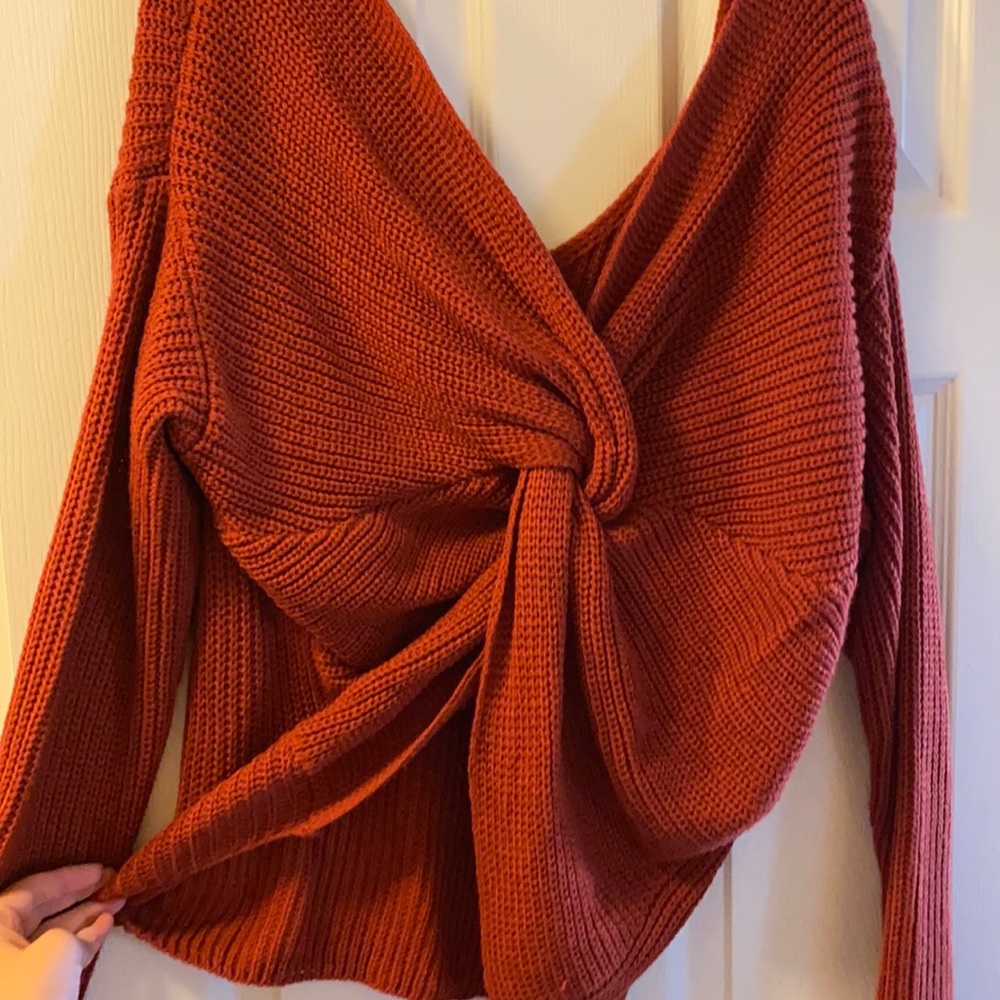 Cross back/open back sweater